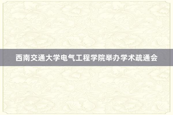 西南交通大学电气工程学院举办学术疏通会